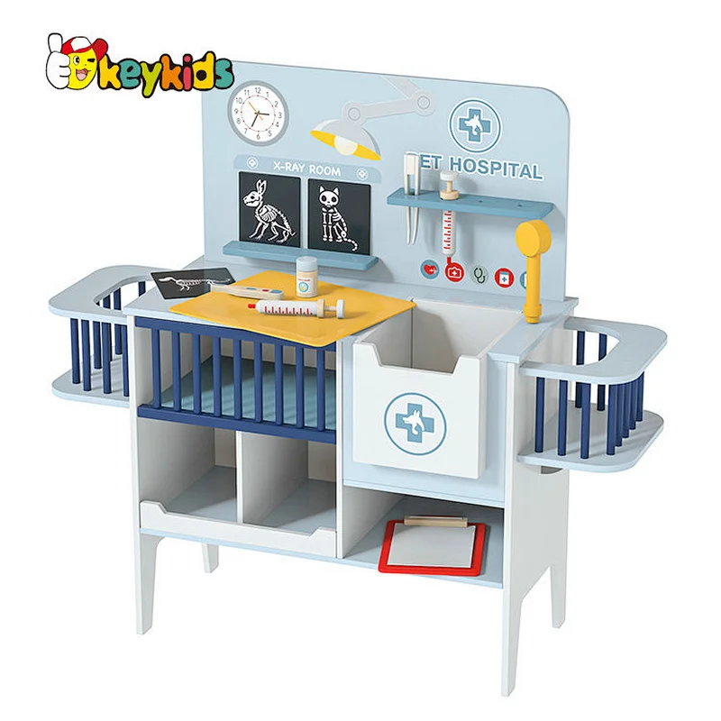 2-in-1 Children pretend play wooden vet toy with accessories W10D667
